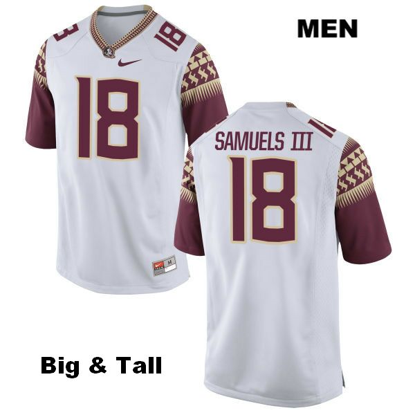 Men's NCAA Nike Florida State Seminoles #18 Stanford Samuels III College Big & Tall White Stitched Authentic Football Jersey XQX1369PA
